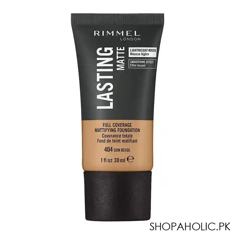 Rimmel Lasting Matte Foundation, 404 Sun Beige - Main Image