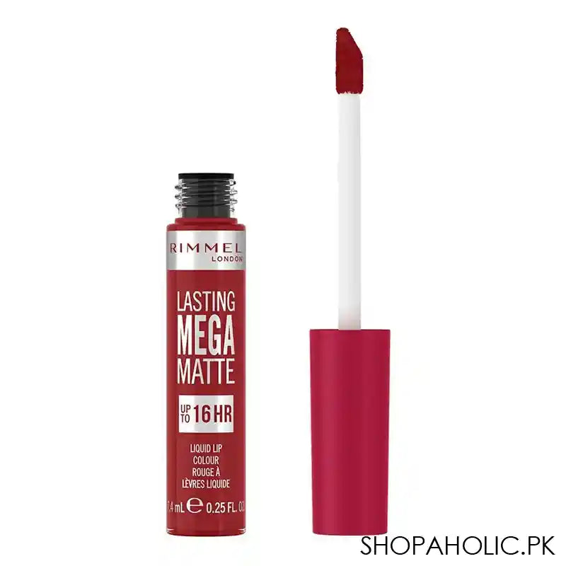 Rimmel London 16 Hour Mega Matte Liquid Lipstick, 930 Ruby Passion, 7.4ml - Main Image