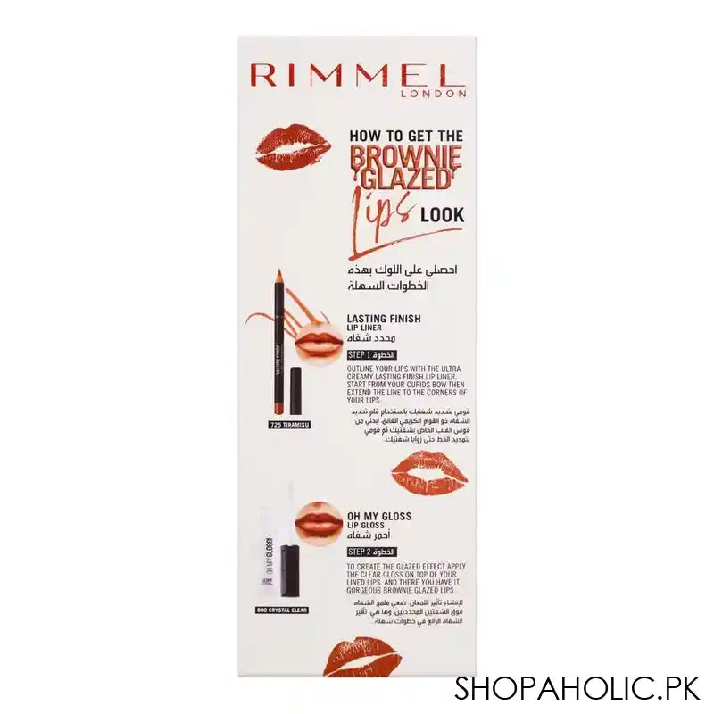 Rimmel London It Girl Essential, Lip Liner + Gloss, 725 Tiramisu + 800 Crystal Clear - Image 2