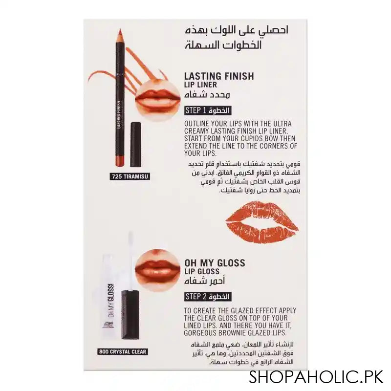 Rimmel London It Girl Essential, Lip Liner + Gloss, 725 Tiramisu + 800 Crystal Clear - Image 4