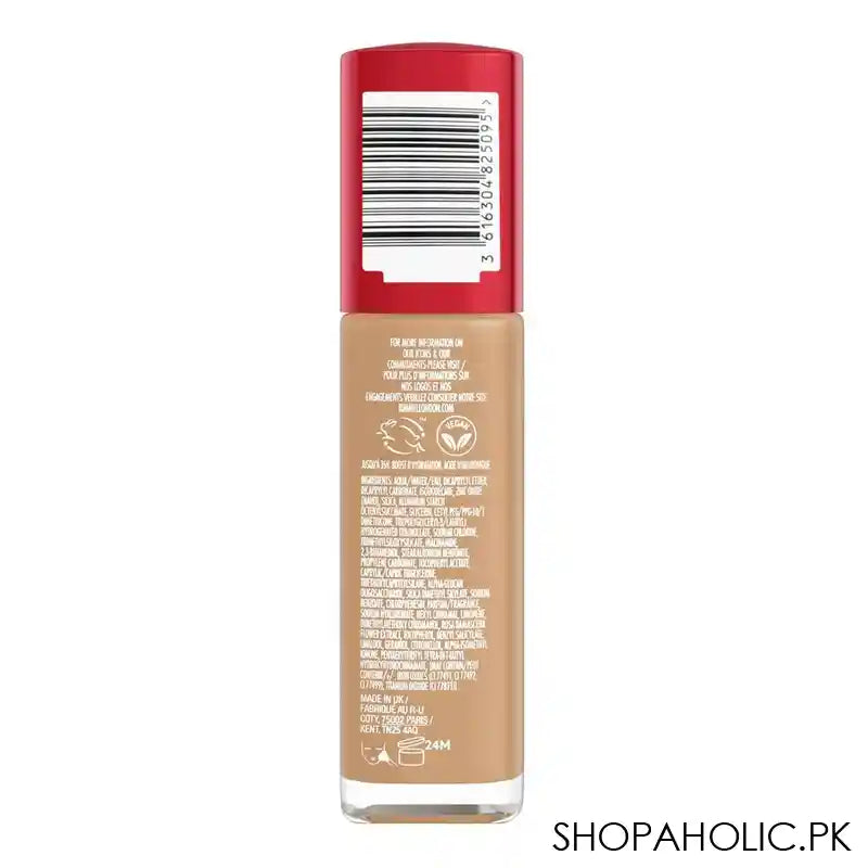 Rimmel London Lasting Finish Up to 35 Hour Hydration Boost Foundation, 170 Wheat, 30ml - Image 4