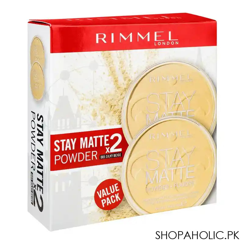 Rimmel Stay Matte Long Lasting Pressed Powder, 004 Sandstorm, 2-Pieces Value Pack - Main Image