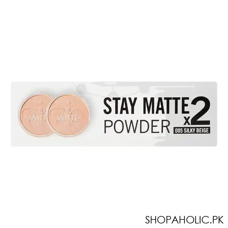 Rimmel Stay Matte Long Lasting Pressed Powder, 005 Silky Beige, 2-Pieces Value Pack - Image 2