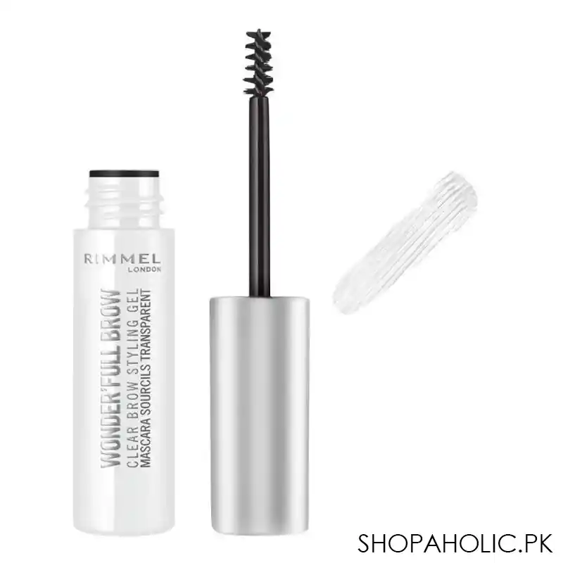 rimmel wonder'full brow clear brow styling gel mascara, 004, clear main image