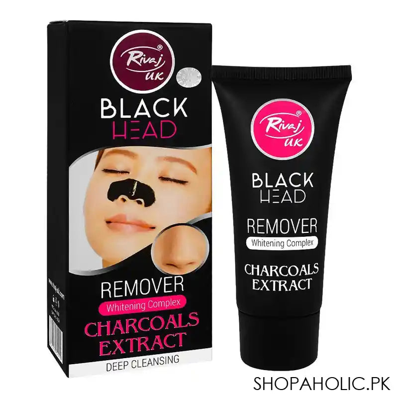 Rivaj Black Head Remover, Whitening Complex, Charcoal Extract Mask, Deep Cleansing, 50ml - Main Image