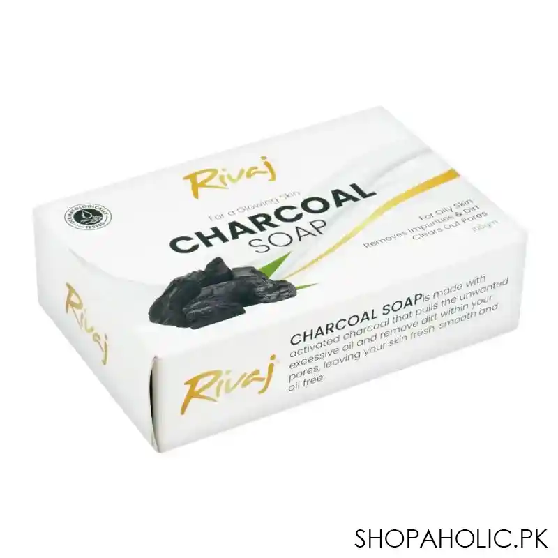 rivaj charcoal oily skin soap, 100g main image