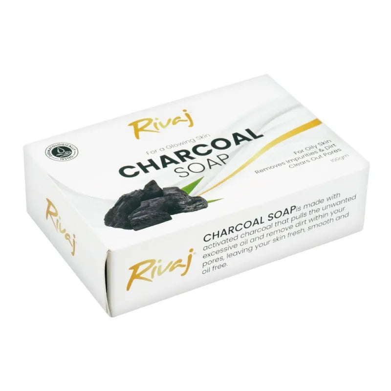 rivaj charcoal oily skin soap, 100g main image