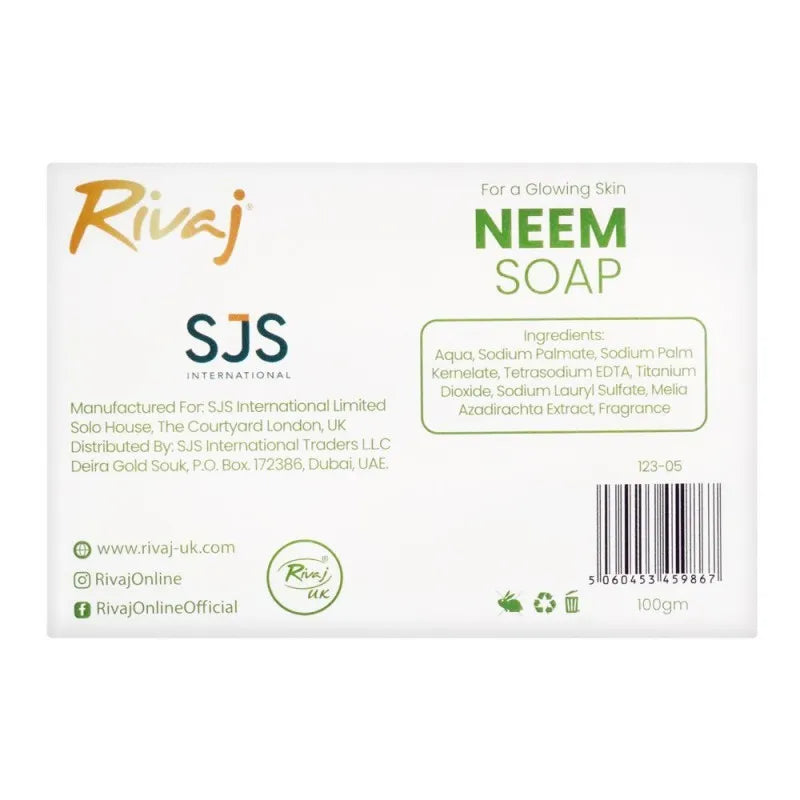 rivaj neem acne prone skin soap, 100g image2