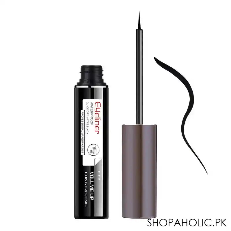 Rivaj UK Quick Dry Matte Waterproof Fusion Eyeliner, Black - Main Image