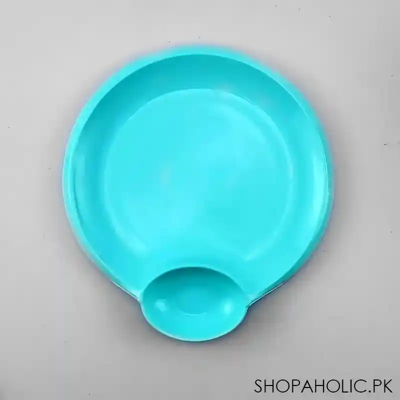 round snack plate with extra space for sauces image2