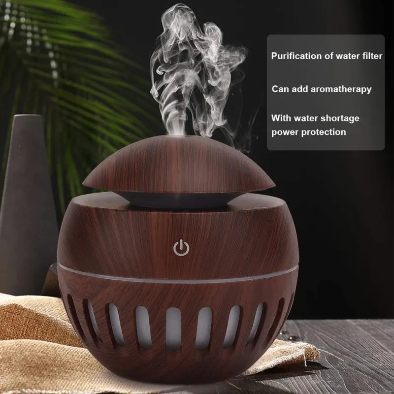 round wooden humidifier main image