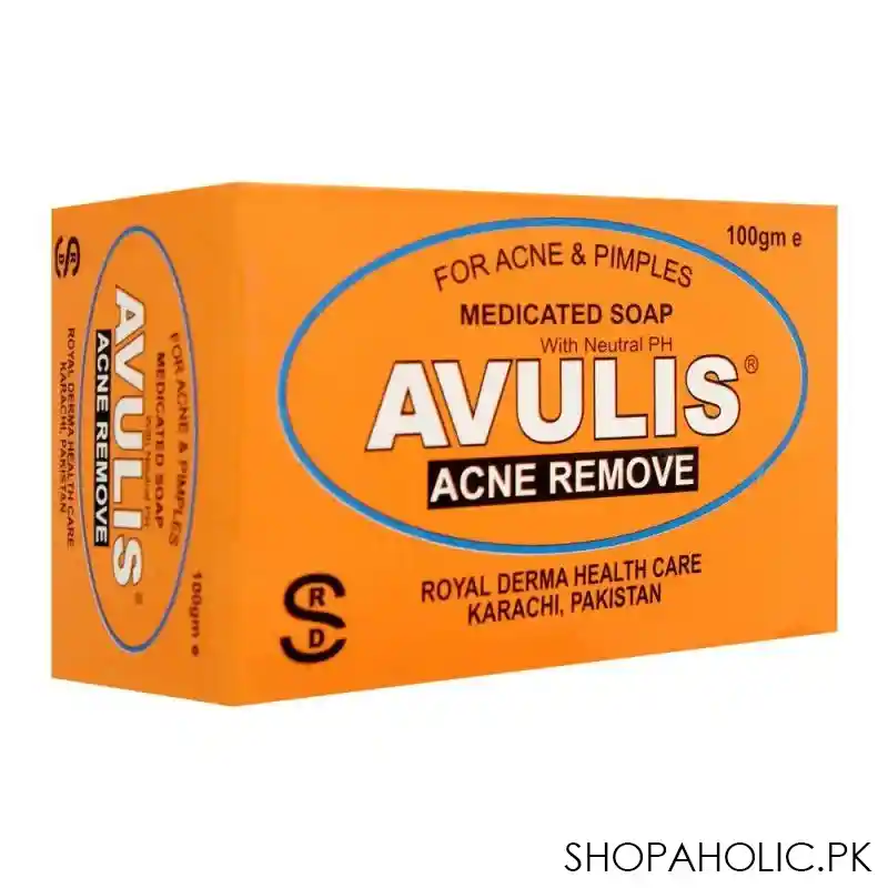 royal derma avulis medicated soap, for acne & pimples, 100g main image