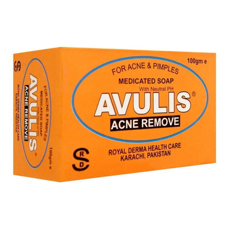 royal derma avulis medicated soap, for acne & pimples, 100g main image