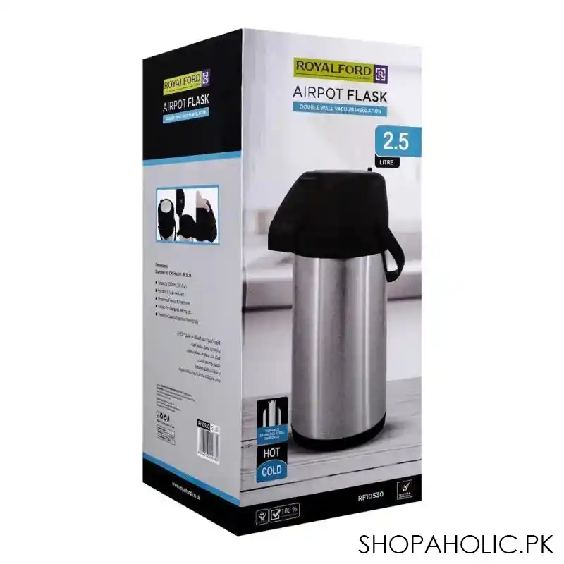 royalford airpot vaccum flask, 2.5ltr, rf10530 image3