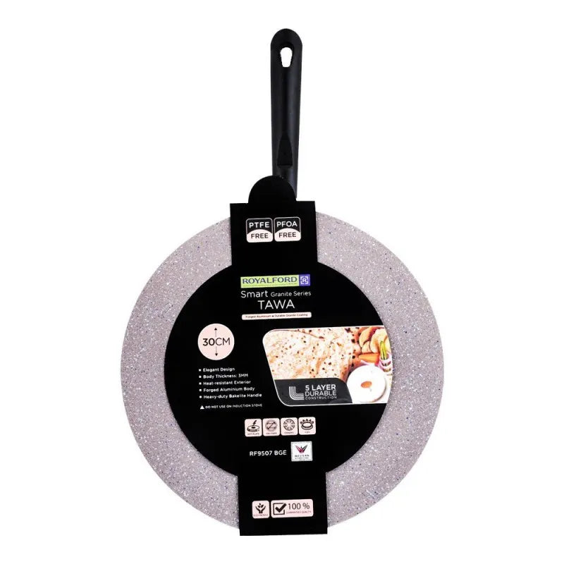 royalford granite smart tawa, 30cm, beige, rf9507bge main image