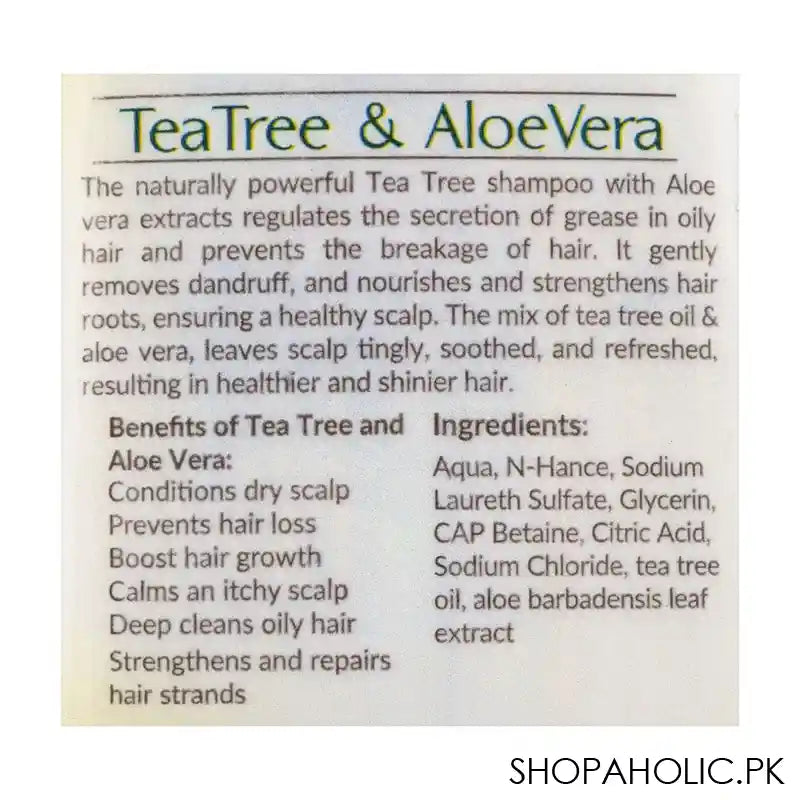 Saeed Ghani Tea Tree & Aloe Vera Shampoo, 200ml - Image 3