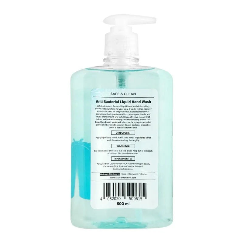 safe & clean anti bacterial moisturizing liquid hand wash, 500ml image2