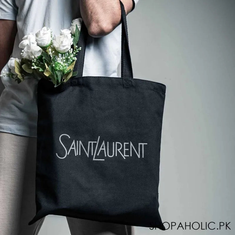 saint laurent heavy canvas tote bag image2