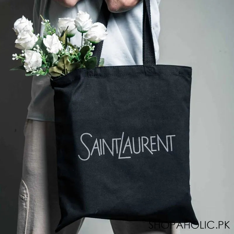 saint laurent heavy canvas tote bag image4