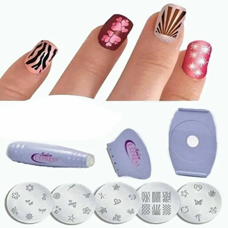 saloon express nail art stamping kit image2