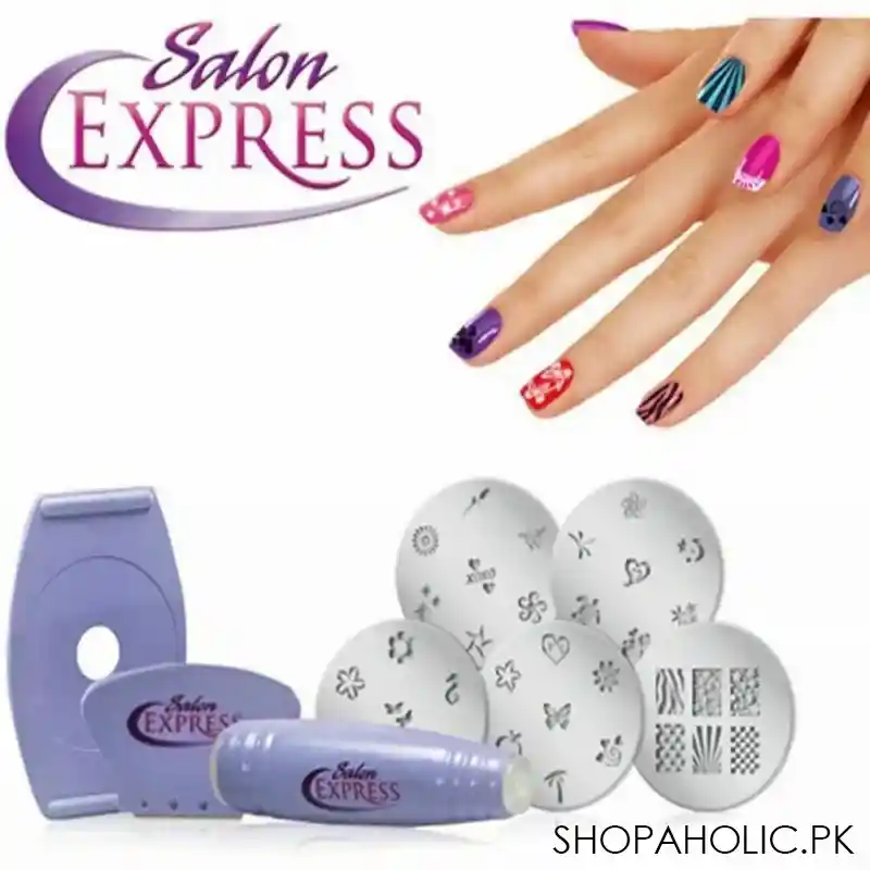 saloon express nail art stamping kit main image