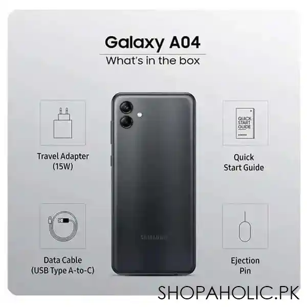 samsung galaxy a04, 3gb/32gb, black smartphone image4