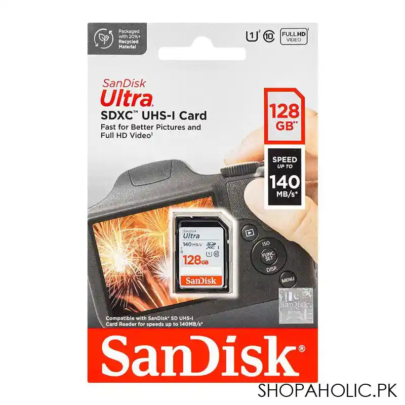 SanDisk 128GB Ultra SDXC UHS-I Memory Card - Up to 140MB/s, C10, U1, Full HD, SD Card - Image 3