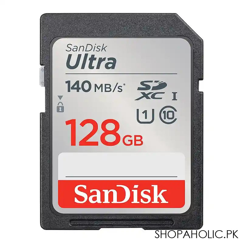 SanDisk 128GB Ultra SDXC UHS-I Memory Card - Up to 140MB/s, C10, U1, Full HD, SD Card - Main Image