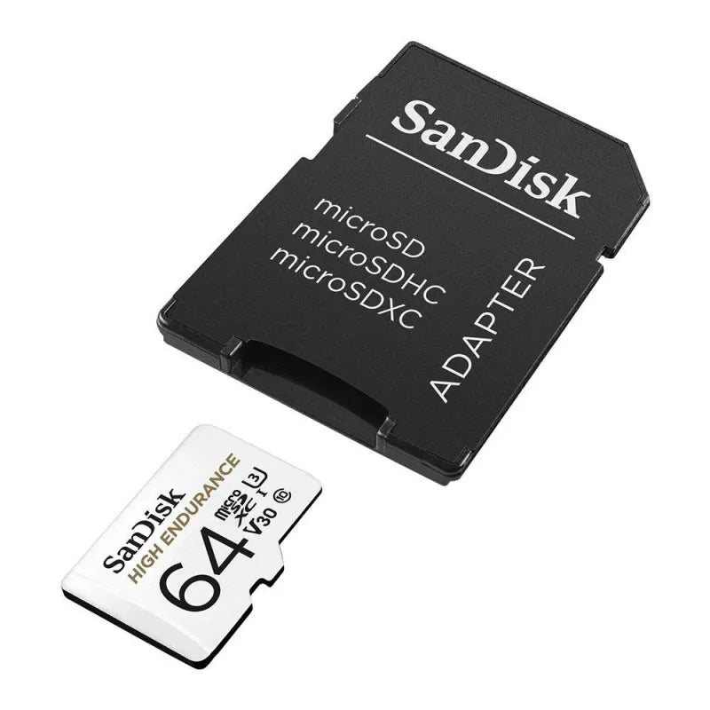 sandisk 64gb high endurance micro sdxc card with adapter, 100mb/s main image