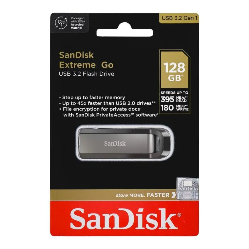 sandisk extreme go 3.2 gen 1 flash drive, 395mb/s, 128gb image2