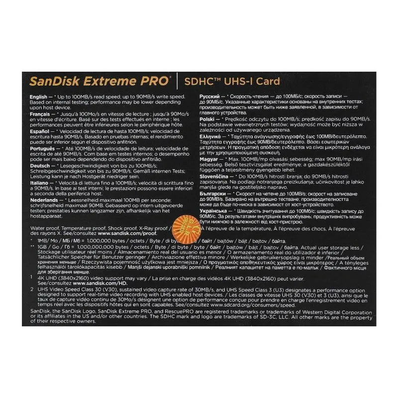 sandisk extreme pro sdhc uhs 1 card, 100mb/s, 32gb image4