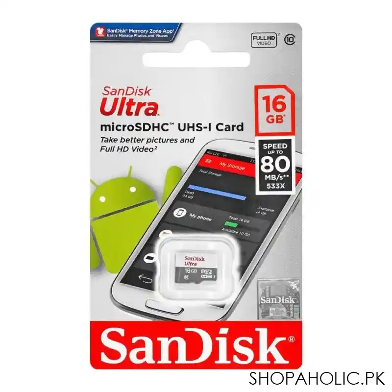 sandisk ultra 16gb micro sdhc uhs 1, speed upto 80mb/s image2