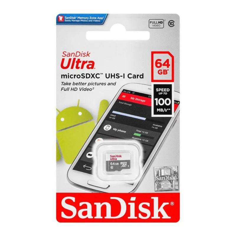 sandisk ultra 64gb micro sdxc uhs 1 card, speed upto 100 mb/s image2