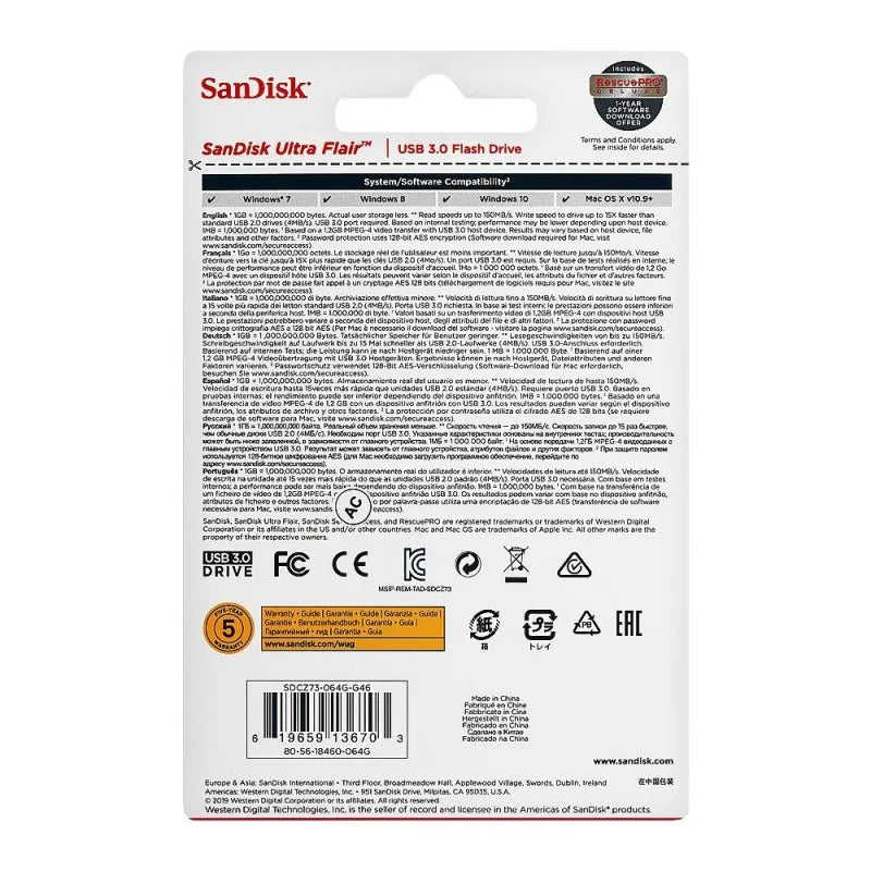 sandisk ultra flair 32gb usb 3.0 flash drive 150mb/s image4