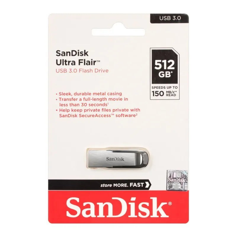 sandisk ultra flair usb 3.0 512gb flash drive main image