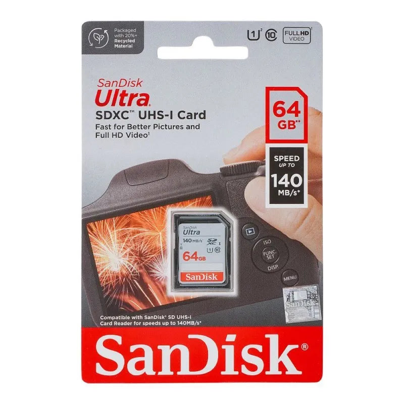 sandisk ultra sdxc uhs 1 card, 140mb/s, 64gb image2