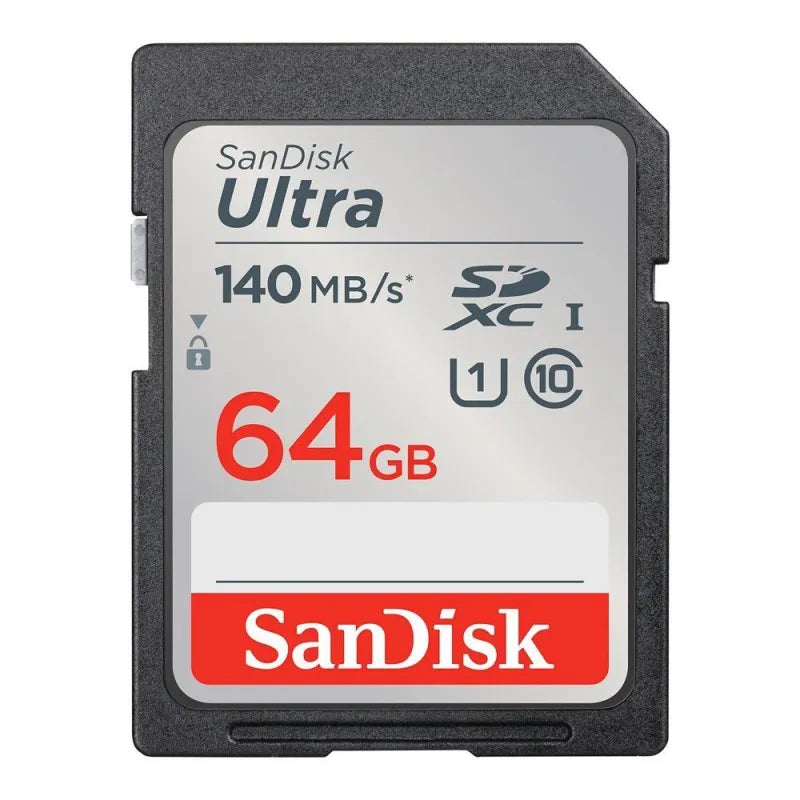 sandisk ultra sdxc uhs 1 card, 140mb/s, 64gb main image