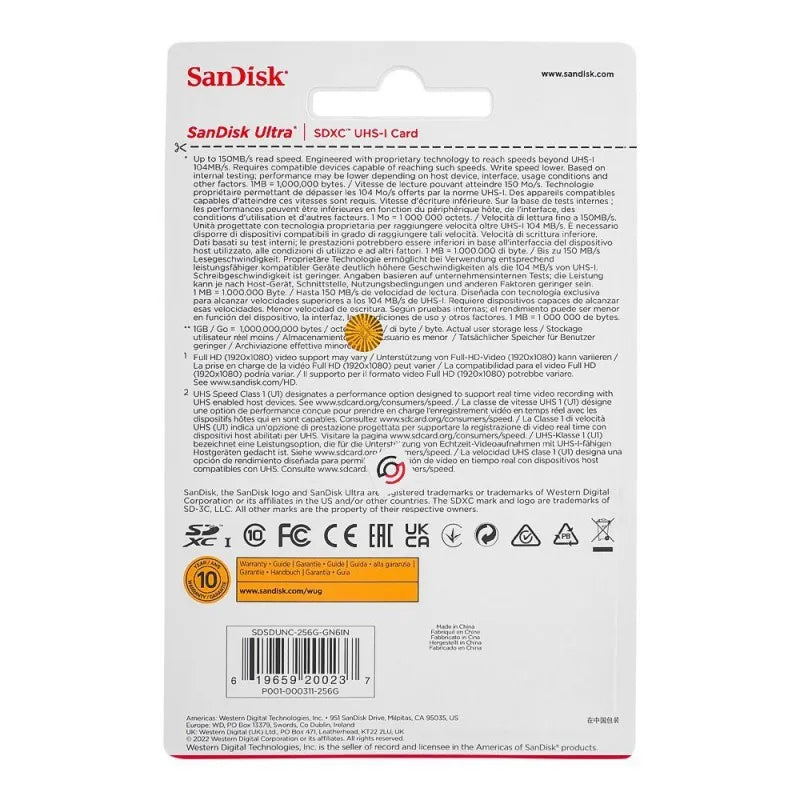 sandisk ultra sdxc uhs 1 card, 150mb/s, 256gb image3