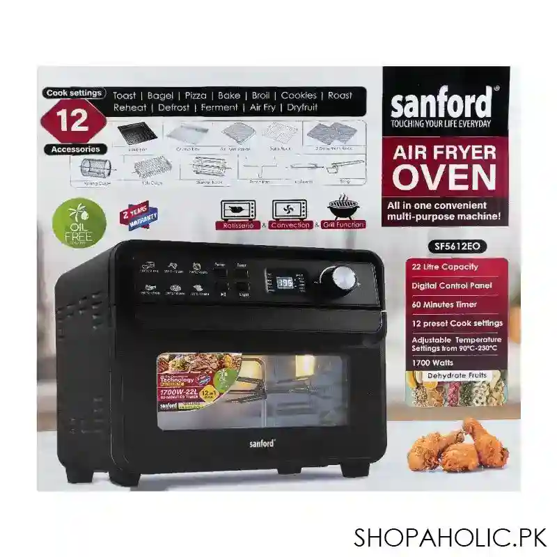 sanford air fryer oven, 1700w, 22 liters, sf 5612eo image3