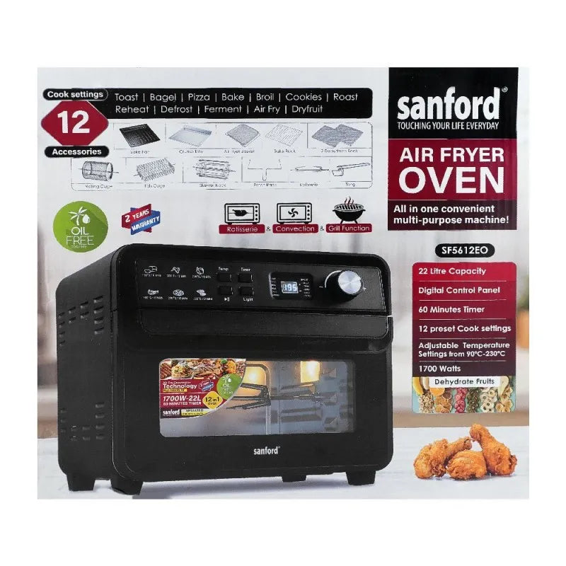 sanford air fryer oven, 1700w, 22 liters, sf 5612eo image3