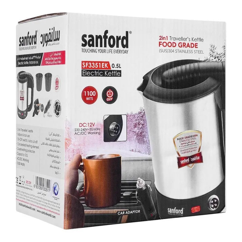 sanford electric kettle, 1100w, 0.5 liter, sf 3351ek image2