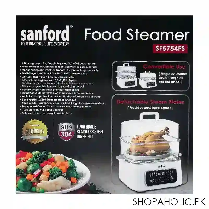 sanford food steamer, 1000w, sf 5754fs image2