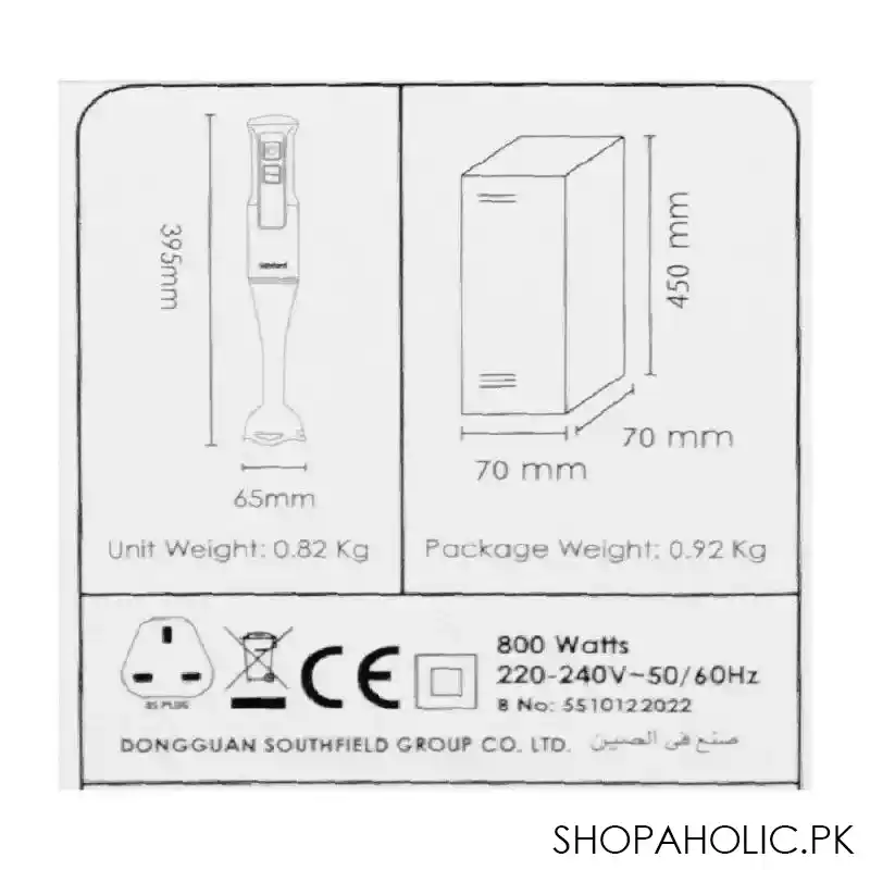 sanford hand blender, 800w, sf 5510br image5