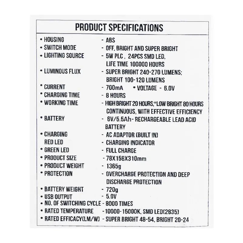 sanford rechargeable emergency light, sf 453 image5