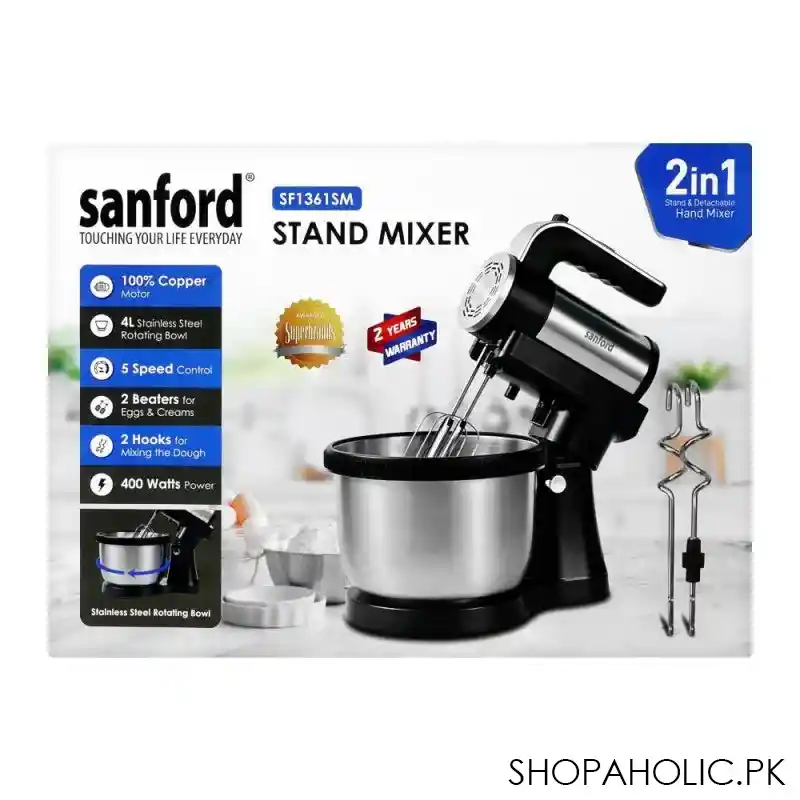 sanford stand mixer, 4 liter capacity, 400w, sf 1361sm image2