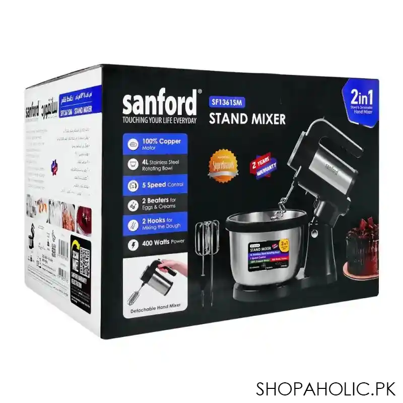 sanford stand mixer, 4 liter capacity, 400w, sf 1361sm main image