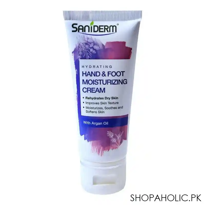 saniderm hydrating hand & foot moisturizing cream, with argan oil, 50g image2