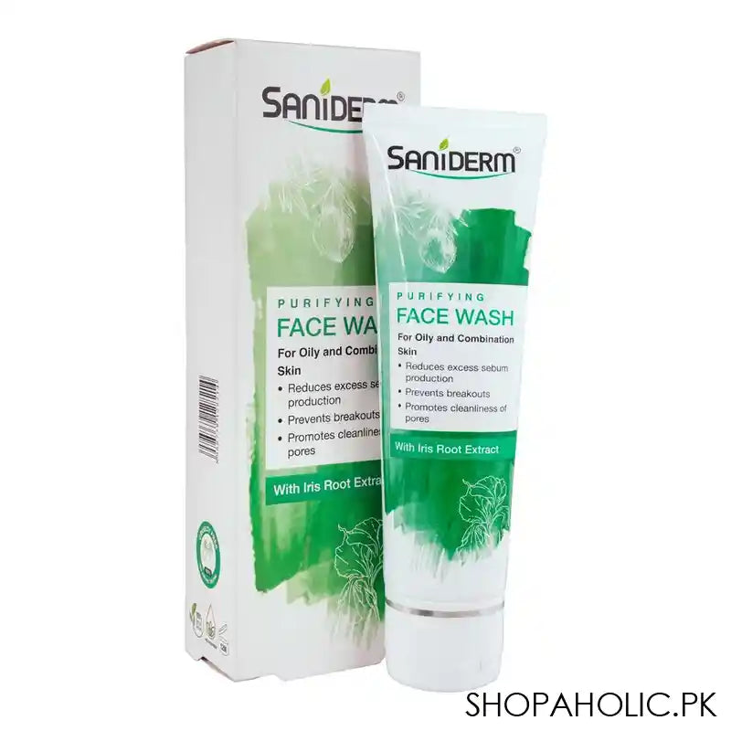 Saniderm Iris Root Extract Purifying Face Wash, For Oily & Combination Skin, 90g - Main Image