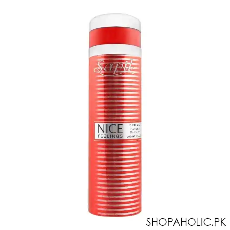 sapil nice feelings red for men perfumed deodorant spray, 200ml main image