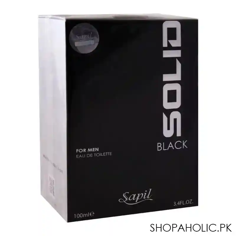 sapil solid black for men eau de toilette, 100ml image2